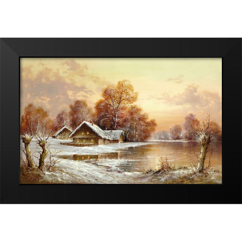 WINTER IN BELARUS II Black Modern Wood Framed Art Print by Glassl, Helmut