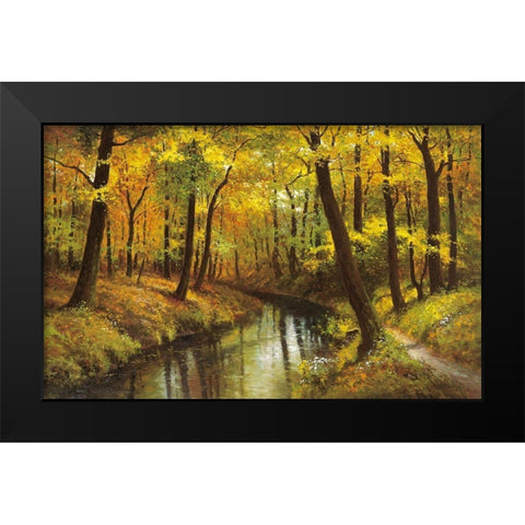 REFLECTIONS OF SUMMER Black Modern Wood Framed Art Print by Weber, Max