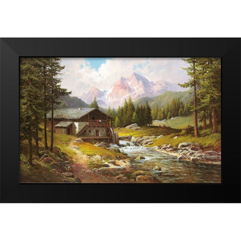 ABANDONED MILL Black Modern Wood Framed Art Print by Weber, Max