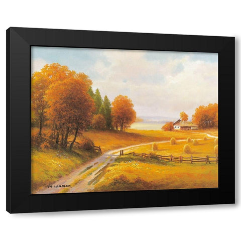 SEASONS Black Modern Wood Framed Art Print with Double Matting by Weber, Max