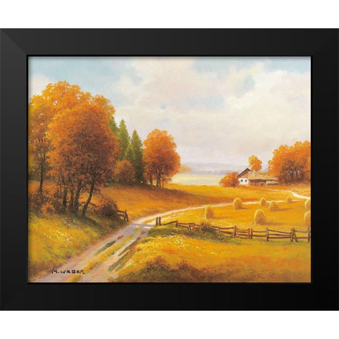 SEASONS Black Modern Wood Framed Art Print by Weber, Max