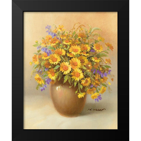 YELLOW BOUQUET Black Modern Wood Framed Art Print by Weber, Max