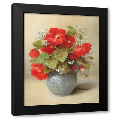 RED BOUQUET Black Modern Wood Framed Art Print with Double Matting by Weber, Max