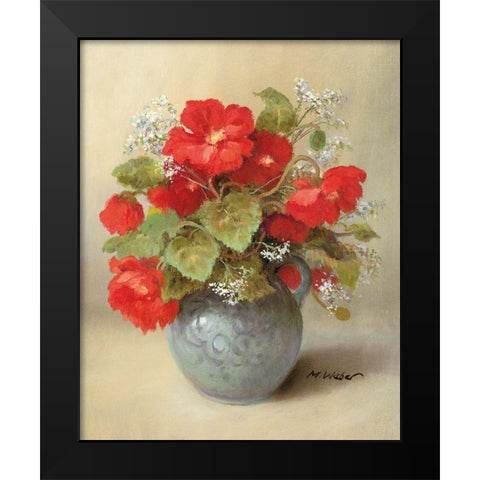 RED BOUQUET Black Modern Wood Framed Art Print by Weber, Max
