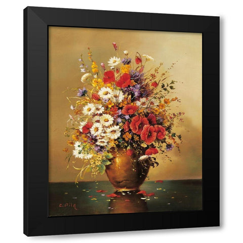 BOUQUET MUNICH SCHOOL II Black Modern Wood Framed Art Print with Double Matting by Pila