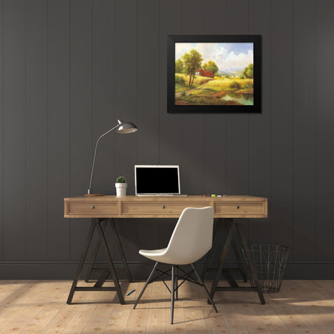 SEASONS Black Modern Wood Framed Art Print by Weber, Max