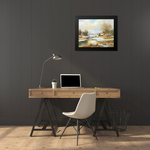 SEASONS Black Modern Wood Framed Art Print by Weber, Max
