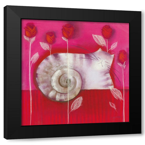 DELILAH Black Modern Wood Framed Art Print by Robertson, Marilyn