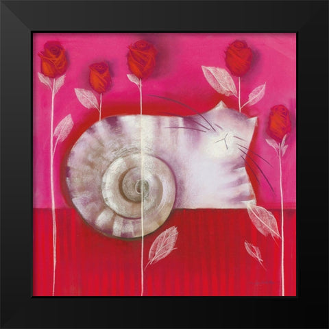 DELILAH Black Modern Wood Framed Art Print by Robertson, Marilyn