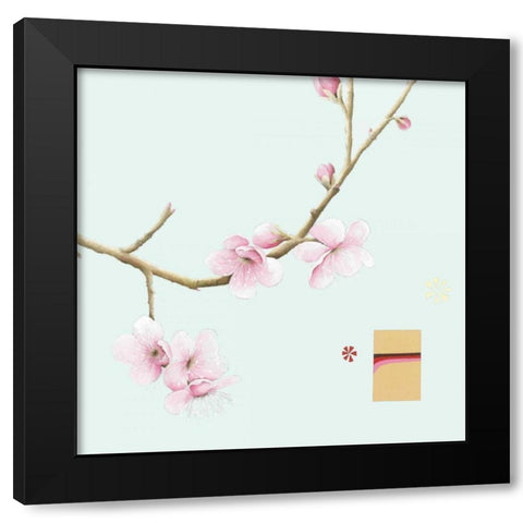 Pink Cherry I Black Modern Wood Framed Art Print with Double Matting by Gore, Ally-Reader, Robert