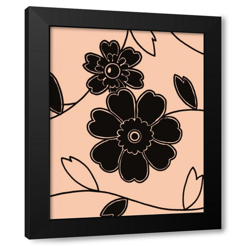 Accord VI Black Modern Wood Framed Art Print with Double Matting by Design Show