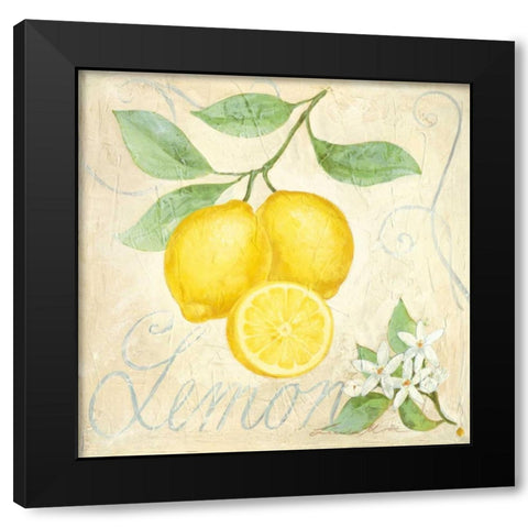 Lemon Black Modern Wood Framed Art Print by Moore, Linda