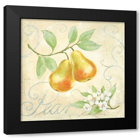 Pear Black Modern Wood Framed Art Print with Double Matting by Moore, Linda