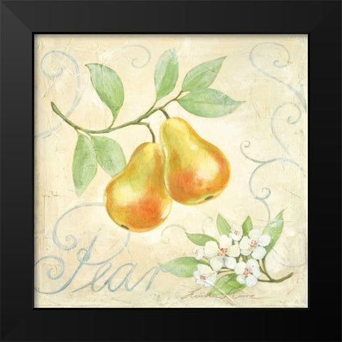 Pear Black Modern Wood Framed Art Print by Moore, Linda