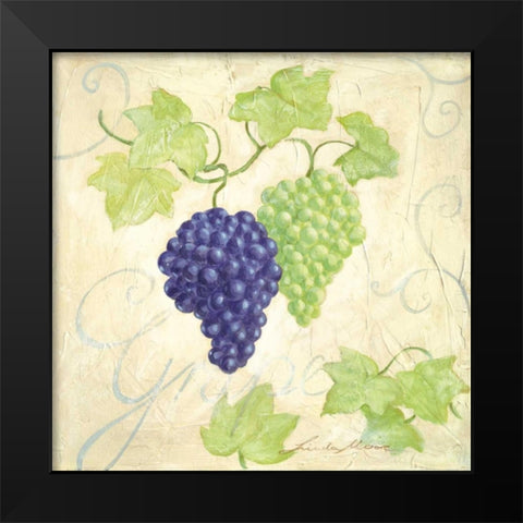 Grape Black Modern Wood Framed Art Print by Moore, Linda