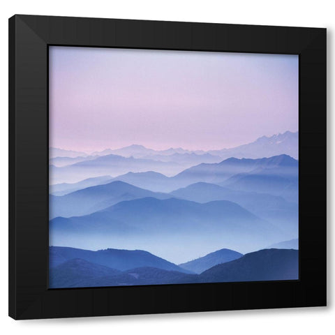 BLUE MOUNTAINS I Black Modern Wood Framed Art Print by Weissing, Gerd