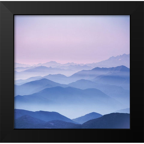 BLUE MOUNTAINS I Black Modern Wood Framed Art Print by Weissing, Gerd