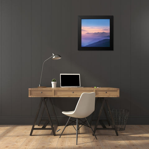 BLUE MOUNTAINS II Black Modern Wood Framed Art Print by Weissing, Gerd