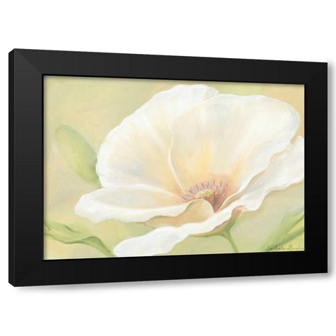 White flower I Black Modern Wood Framed Art Print with Double Matting by Boucher, Nathalie