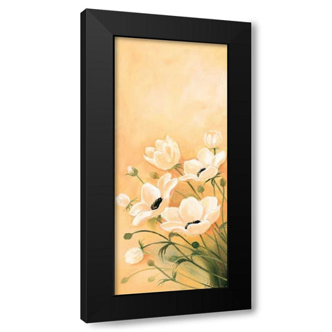 White poppies 1-3 Black Modern Wood Framed Art Print with Double Matting by Jasper
