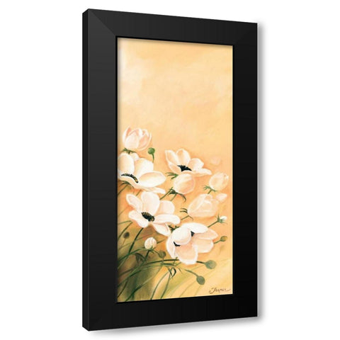 White poppies 3-3 Black Modern Wood Framed Art Print with Double Matting by Jasper