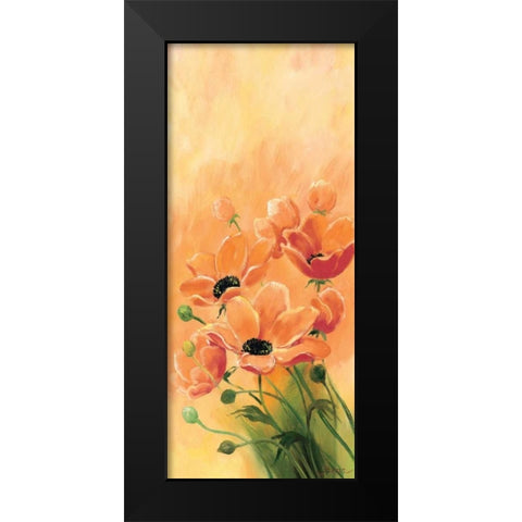Red poppies 3-3 Black Modern Wood Framed Art Print by Jasper