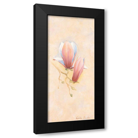 Pink magnolia 1-3 Black Modern Wood Framed Art Print by Boucher, Nathalie