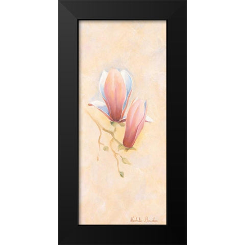 Pink magnolia 1-3 Black Modern Wood Framed Art Print by Boucher, Nathalie