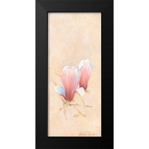 Pink magnolia 3-3 Black Modern Wood Framed Art Print by Boucher, Nathalie
