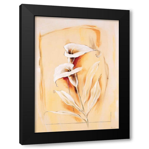 Calla lillies Black Modern Wood Framed Art Print by Renee