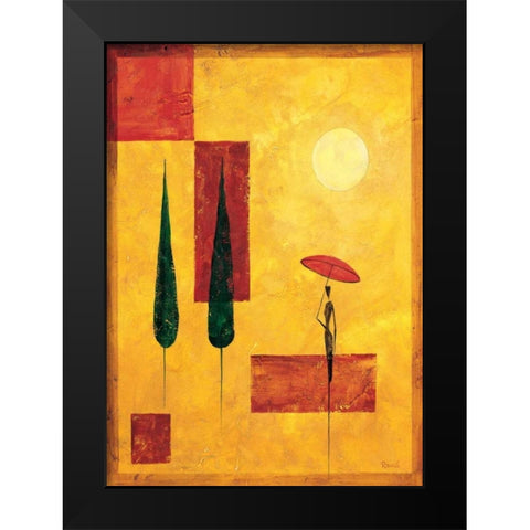 Umbrella II Black Modern Wood Framed Art Print by Renee