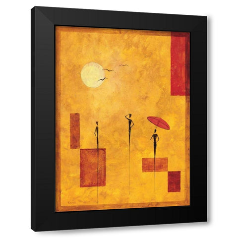 Umbrella III Black Modern Wood Framed Art Print by Renee