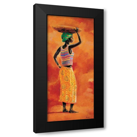 African beauty 1-3 Black Modern Wood Framed Art Print by Renee