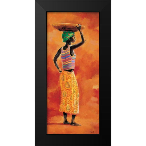 African beauty 1-3 Black Modern Wood Framed Art Print by Renee