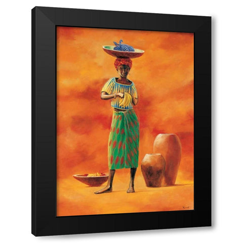 African beauty 2-3 Black Modern Wood Framed Art Print with Double Matting by Renee