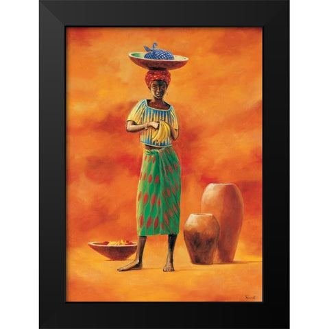 African beauty 2-3 Black Modern Wood Framed Art Print by Renee