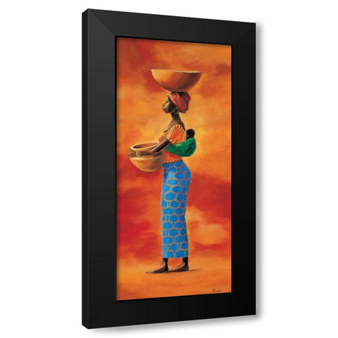 African beauty 3-3 Black Modern Wood Framed Art Print with Double Matting by Renee