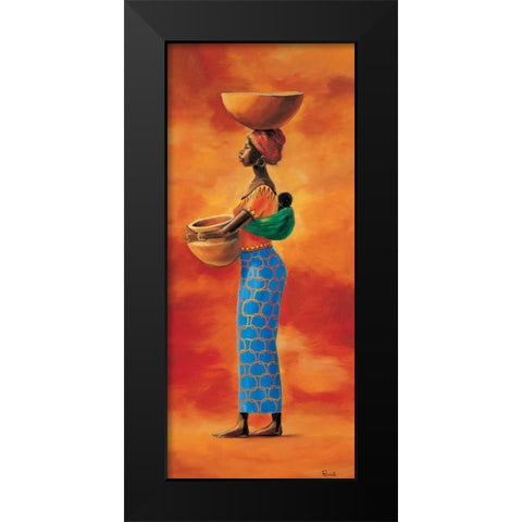 African beauty 3-3 Black Modern Wood Framed Art Print by Renee
