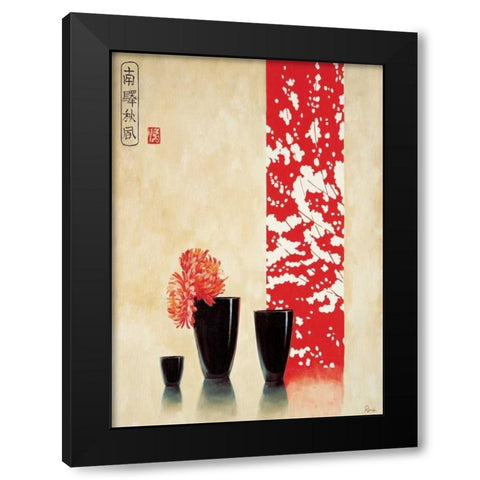 Asian bowls II Black Modern Wood Framed Art Print by Renee