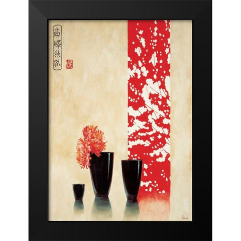 Asian bowls II Black Modern Wood Framed Art Print by Renee