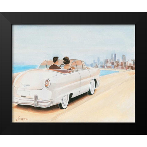 Pastel car I Black Modern Wood Framed Art Print by Jasper
