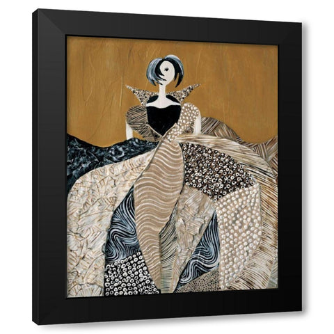 Fashion lady I Black Modern Wood Framed Art Print by Hedy