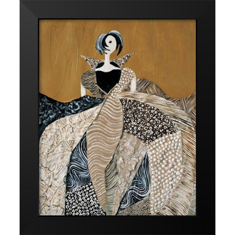 Fashion lady I Black Modern Wood Framed Art Print by Hedy