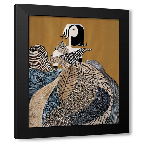 Fashion lady II Black Modern Wood Framed Art Print by Hedy