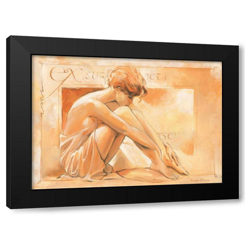 Sitting beauty Black Modern Wood Framed Art Print with Double Matting by Alberto, Tanya