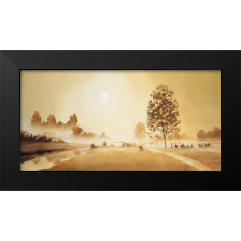 Misty landscape I Black Modern Wood Framed Art Print by Nauts, Frans