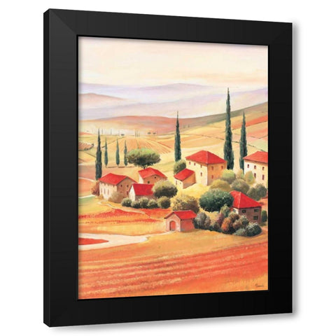Tuscan Village V Black Modern Wood Framed Art Print with Double Matting by Renee