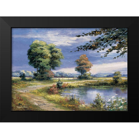 Beautiful lake Black Modern Wood Framed Art Print by Withaar, Reint