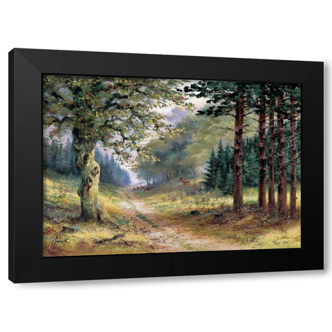 Trees Black Modern Wood Framed Art Print with Double Matting by Withaar, Reint