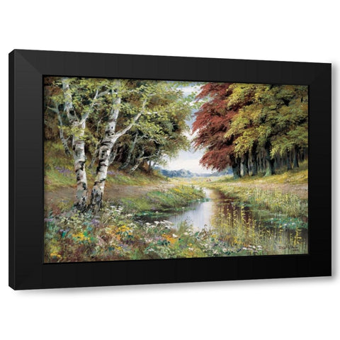 Reflection in water Black Modern Wood Framed Art Print by Withaar, Reint